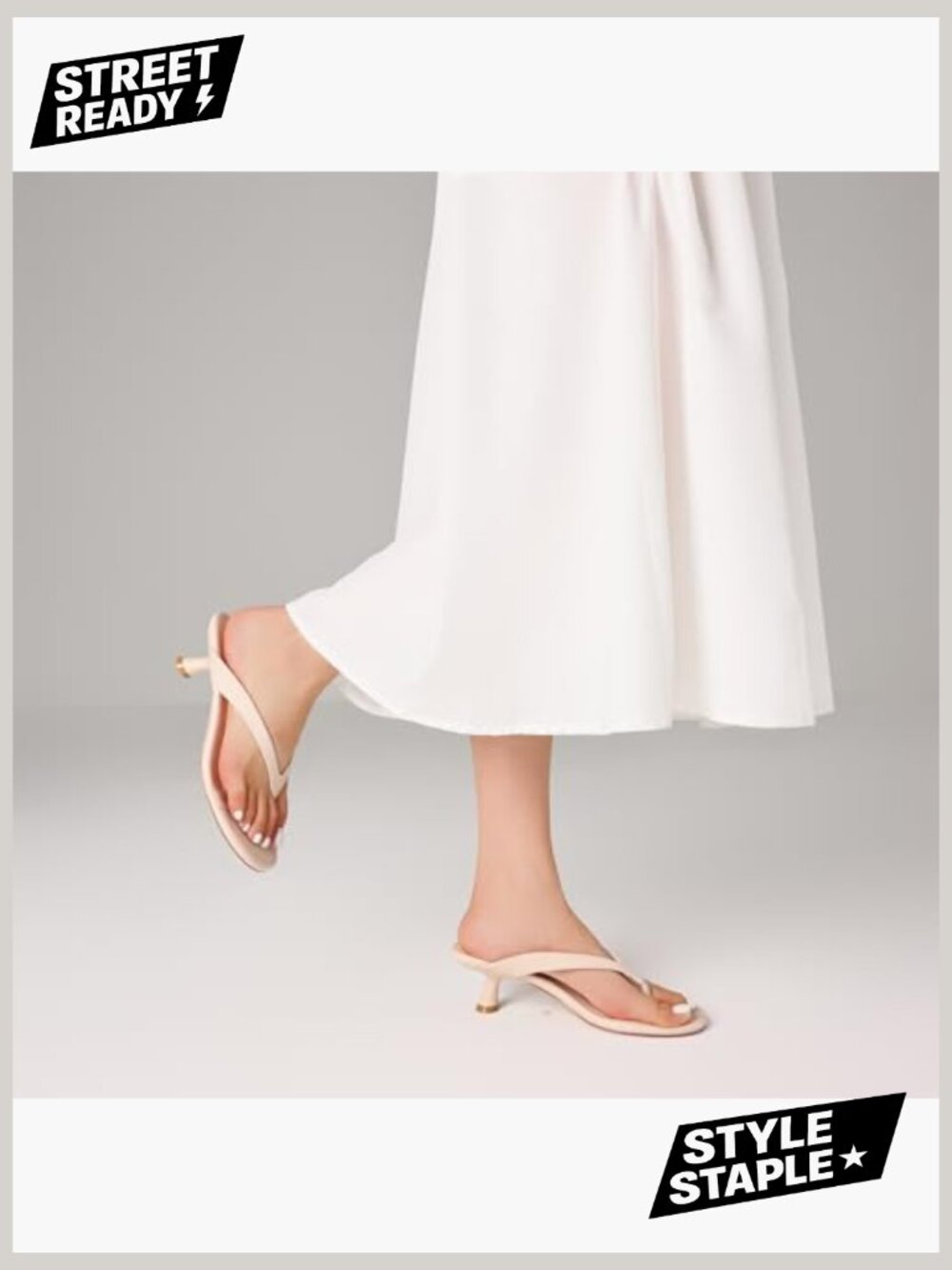 Womens Kitten Heel Sandals Round Open Toe Flip Flop Slides Short Heeled Sandals - Picture 2 of 7